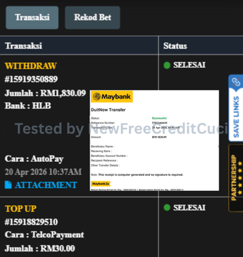 Tested by NewFreeCreditCuci official trust seal, ensuring verified credit rewards and secure platform testing.